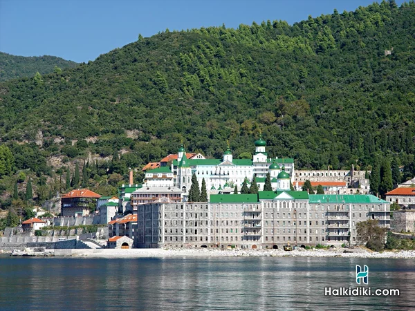 Chalkidiki: Kloster St. Panteleimon, Berg Athos